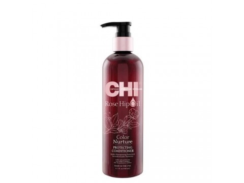 CHI Rose Hip Oil Shampoo Dažytų Plaukų Šampūnas, 340 ml